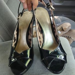 Christian Siriano Black Strap Kitten Heels